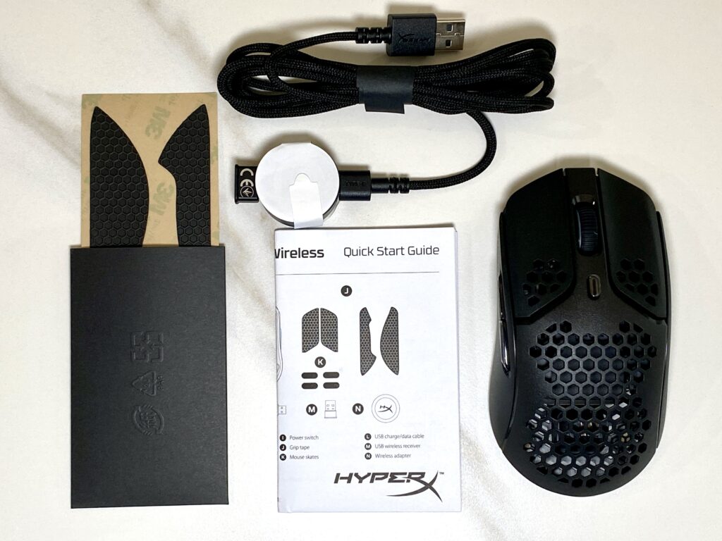 HyperX Pulsefire Haste Wireless同梱品