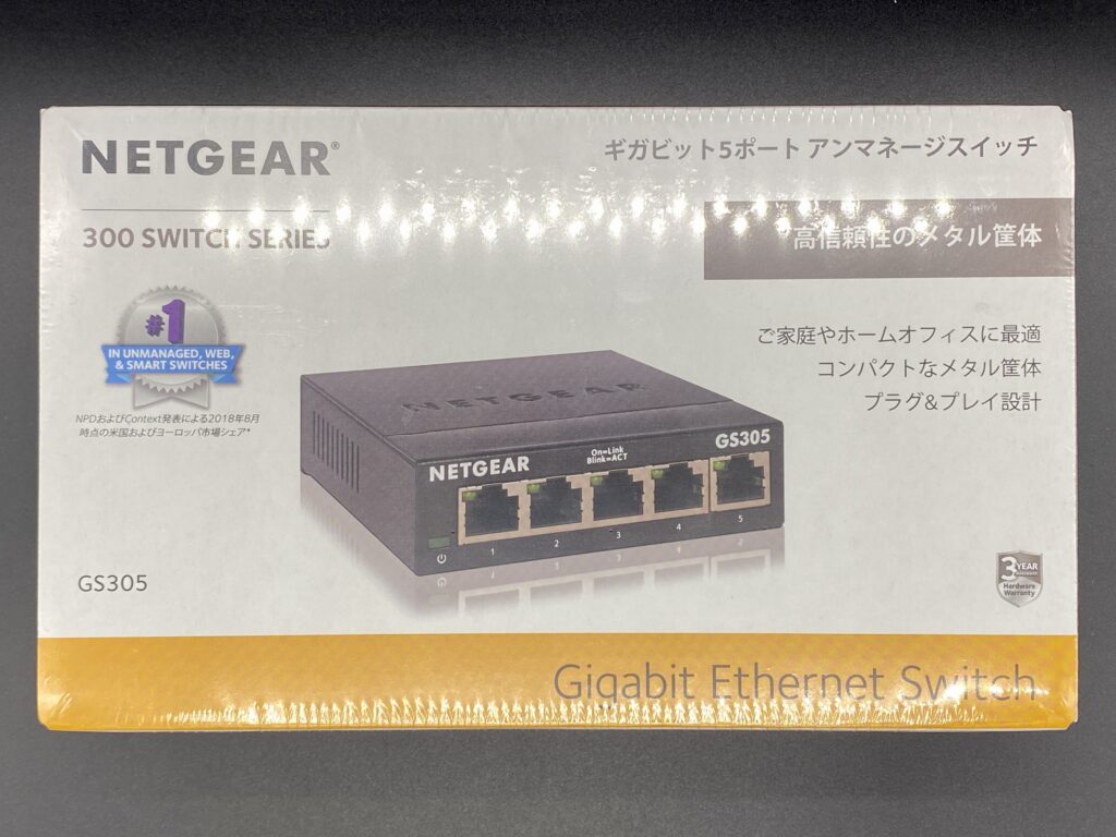 NETGEAR スイッチングハブ GS305パッケージ表