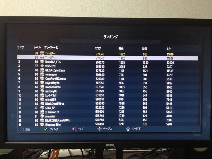 Call of Duty:Ghosts　世界ランキング1位